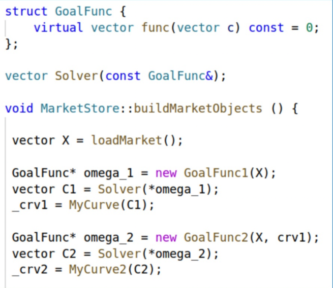 Code example showing hidden variables in calibration
